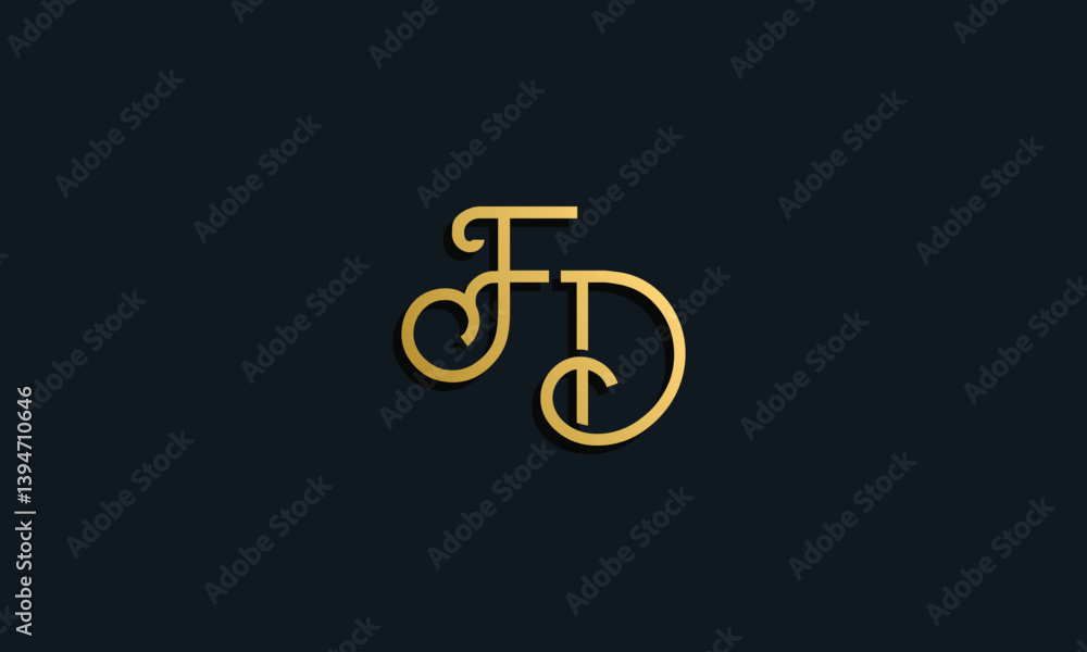Luxury fashion initial letter FD logo. Luxury fashion initial letter FD logo.