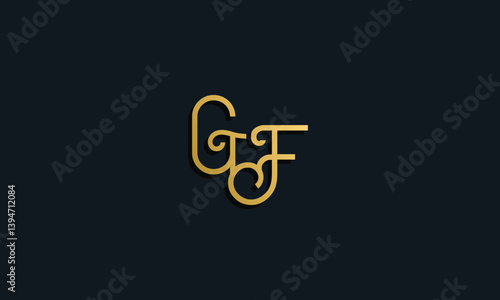 Luxury fashion initial letter GF logo.