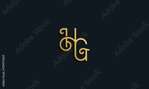 Luxury fashion initial letter HG logo.
