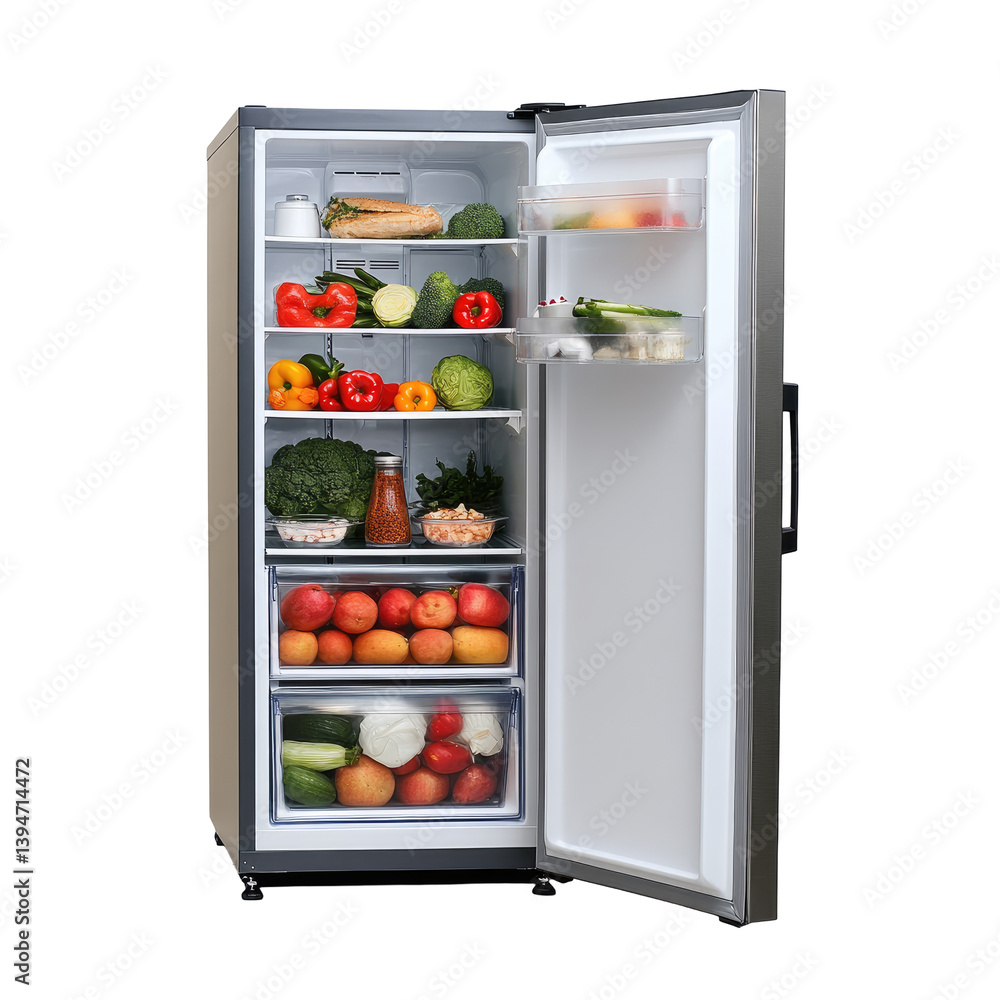 Open Refrigerator Door on transparent background Open Refrigerator Door on transparent background