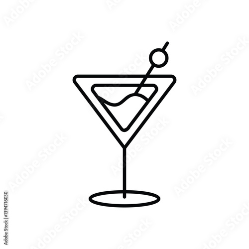 Cocktail  vector icon stock illustration