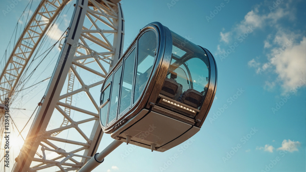 Ferris wheel and blue sky