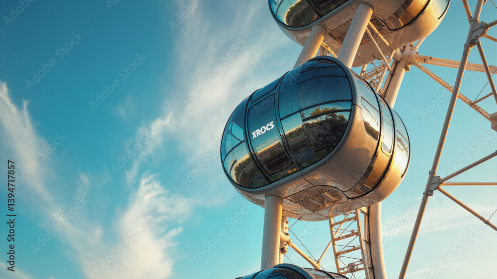 Ferris wheel and blue sky