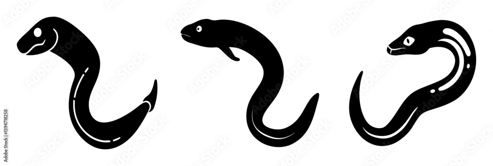 Obraz premium hagfish icon, hagfish silhouette vector illustration-simple silhouette illustration of hagfish, perfect for hagfish logos and icons
