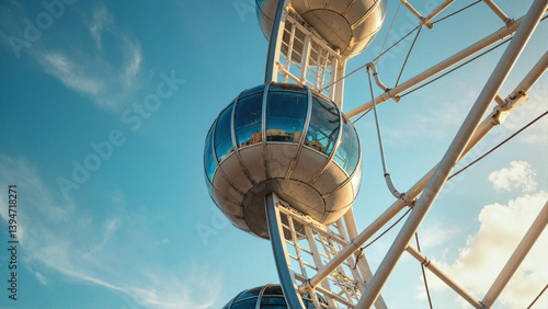 Obraz na płótnie Ferris wheel and blue sky w salonie