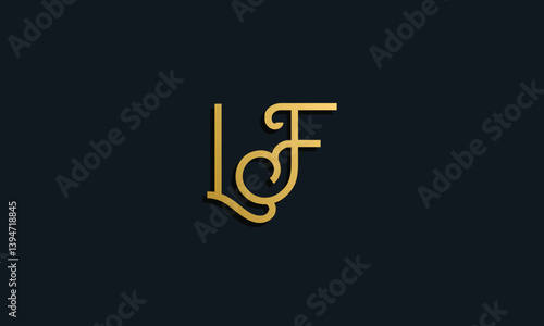 Fotografie Luxury fashion initial letter LF logo.