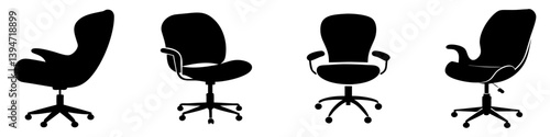 swivel chair icon, swivel chair silhouette vector illustration-simple silhouette illustration of swivel chair, perfect for swivel chair logos and icons