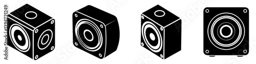 subwoofer icon, subwoofer silhouette vector illustration-simple silhouette illustration of subwoofer, perfect for subwoofer logos and icons