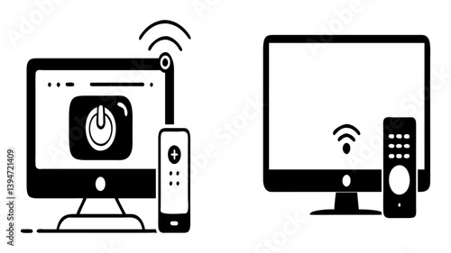 smart tv icon icon, smart tv icon silhouette vector illustration-simple silhouette illustration of smart tv icon, perfect for smart tv icon logos and icons