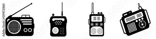 portable radio icon, portable radio silhouette vector illustration-simple silhouette illustration of portable radio, perfect for portable radio logos and icons
