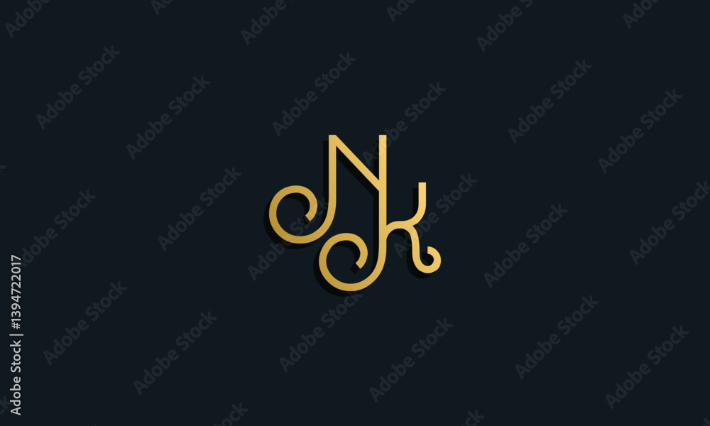 Luxury fashion initial letter NK logo. Luxury fashion initial letter NK logo.