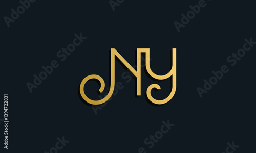 Luxury fashion initial letter NY logo.