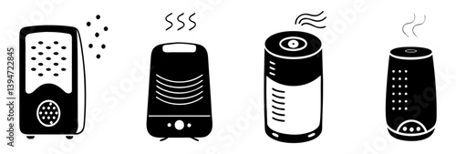 air purifier icon, air purifier silhouette vector illustration-simple silhouette illustration of air purifier, perfect for air purifier logos and icons