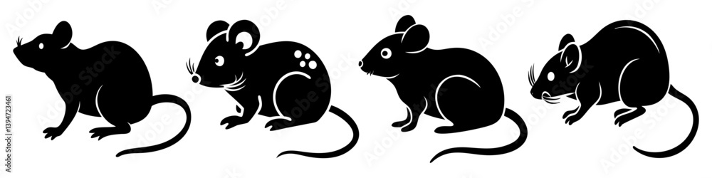 Fototapeta premium mouse icon, mouse silhouette vector illustration-simple silhouette illustration of mouse, perfect for mouse logos and icons