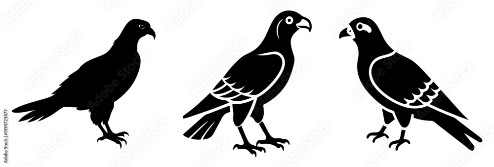 Fototapeta premium falcon icon, falcon silhouette vector illustration-simple silhouette illustration of falcon, perfect for falcon logos and icons