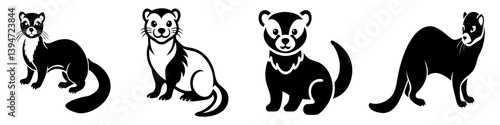 ferret icon, ferret silhouette vector illustration-simple silhouette illustration of ferret, perfect for ferret logos and icons