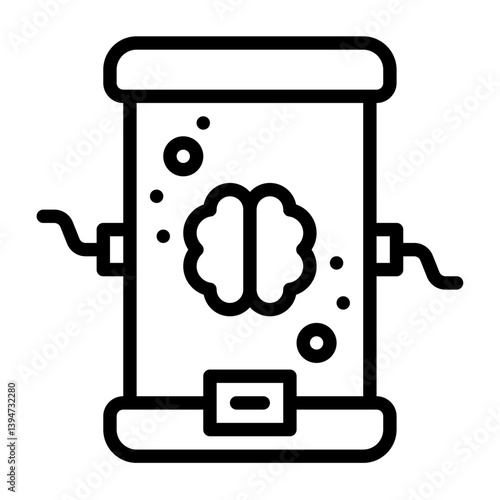 brain in incubation outline icon. brain incubator black line illustration.
