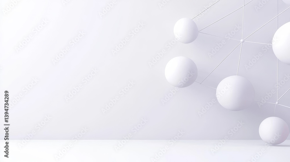Abstract White Sphere Network - Interconnected spheres symbolize connection, collaboration, innovation, growth, and unity. A minimalist design representing modern concepts Abstract White Sphere Network - Interconnected spheres symbolize connection, collaboration, innovation, growth, and unity. A minimalist design representing modern concepts