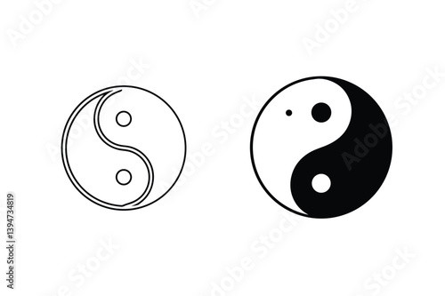 Yin Yang Symbol In Black And White Demonstrating Balance And Harmony