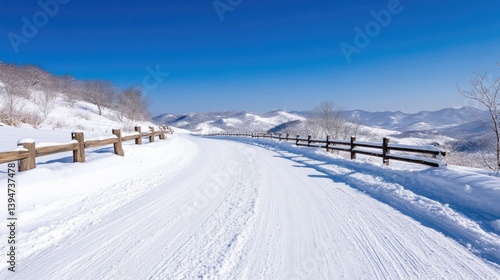 Wallpaper Mural Scenic Winter Mountain Road Torontodigital.ca