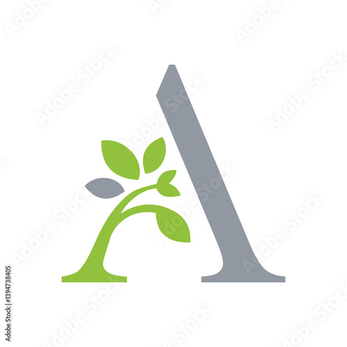 leaf letter logo initials