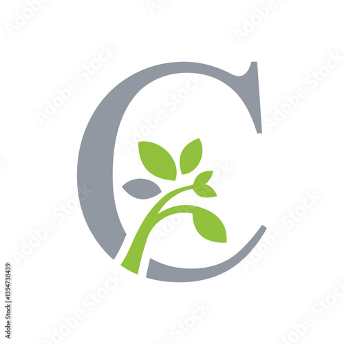 leaf letter logo initials