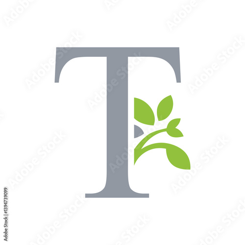 leaf letter logo initials