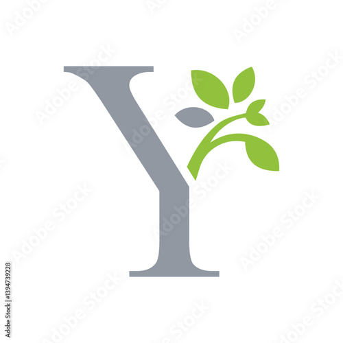 leaf letter logo initials