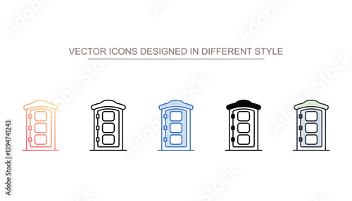 Portable Toilet icon design with white background stock illustration