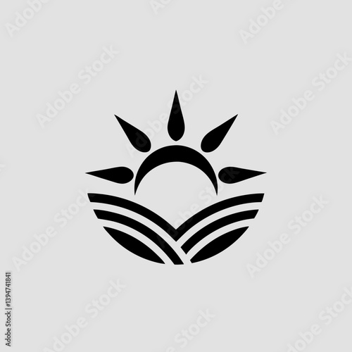 A clean, professional logo for a green energy company, showing abstract waves, leaves, and solar 