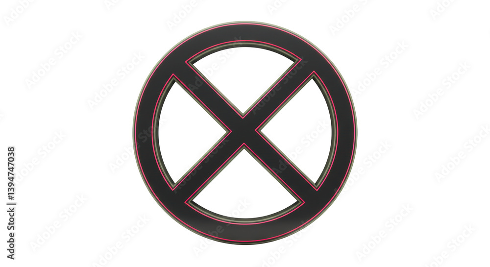 Isolated Cross Out Symbol Isolated Cross Out Symbol