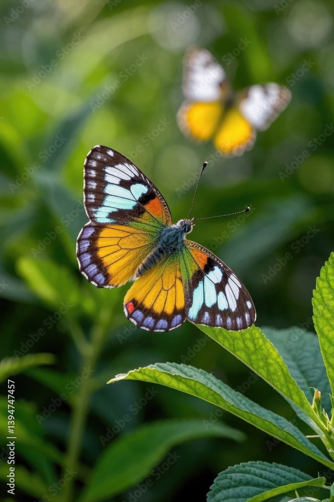 there are two butterflies that are sitting on a leaf there are two butterflies that are sitting on a leaf