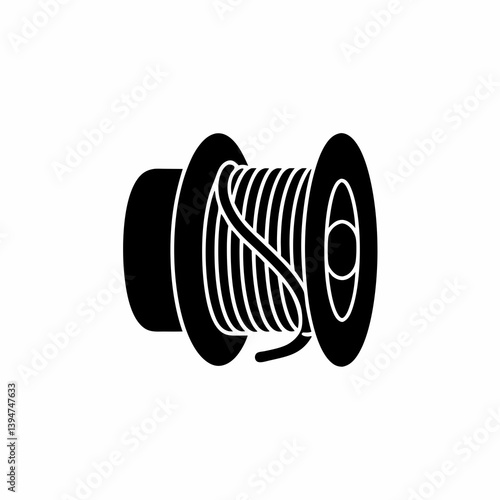 creative details cable spool icon vector illustration