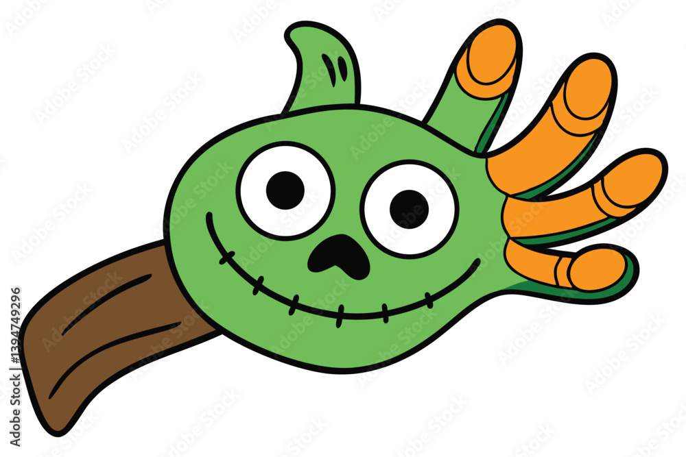 Halloween zombie hand doodle on white background Halloween zombie hand doodle on white background