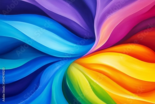 Wallpaper Mural Vibrant Rainbow Swirls Abstract Art - Colorful abstract art featuring swirling rainbow hues, perfect for backgrounds or design projects. Dynamic and visually striking Torontodigital.ca