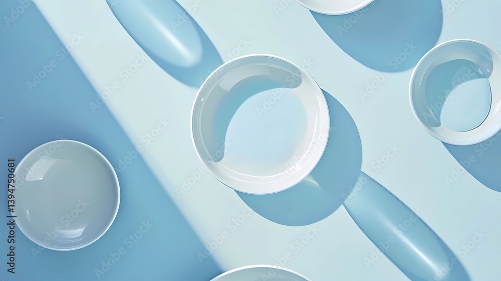 A flat lay of a ceramic plate in the shape, Generative AI illustrations.