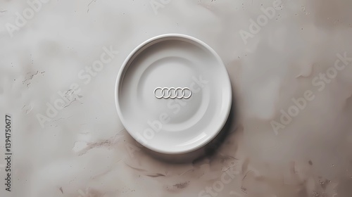 A flat lay of a ceramic plate in the shape, Generative AI illustrations.
