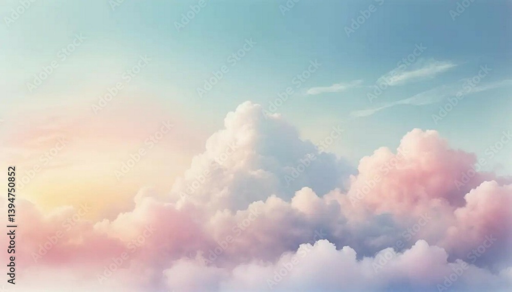 Cotton Candy Skies: Pastel Clouds in Dawn Light. Cotton Candy Skies: Pastel Clouds in Dawn Light.