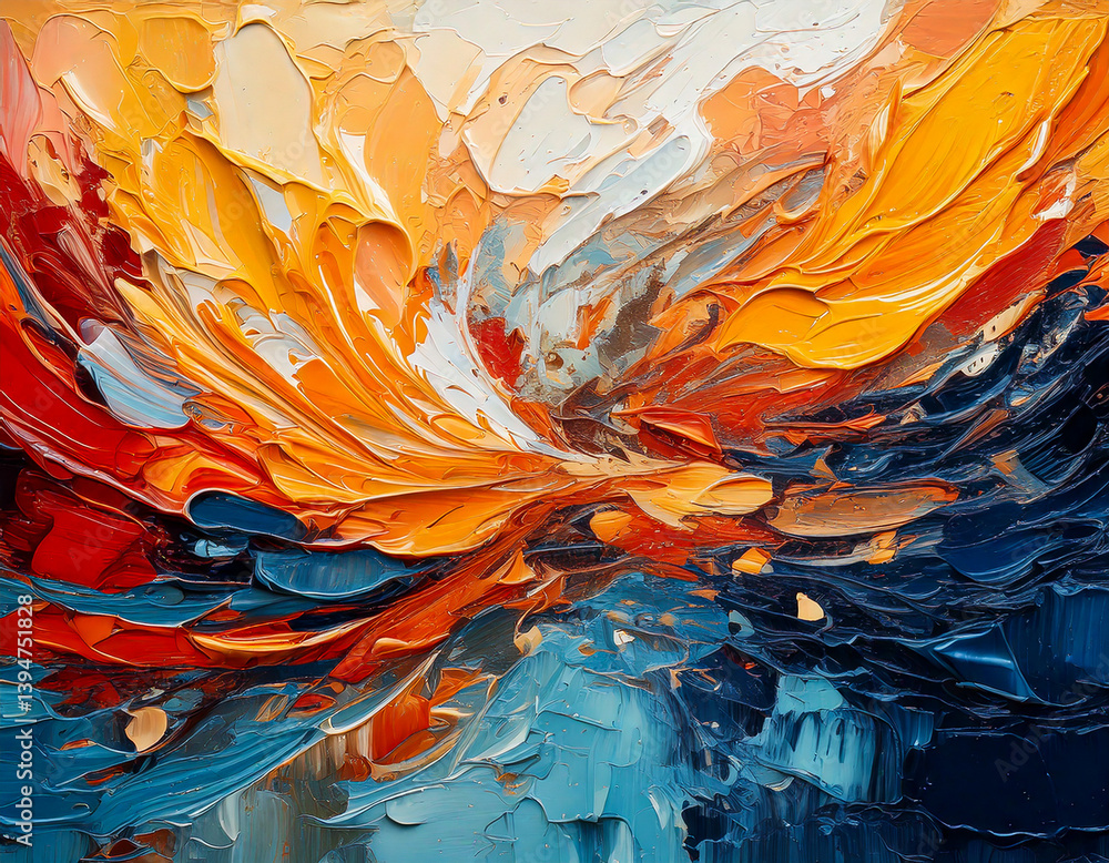 Vibrant Abstract Oil Painting Texture with Dynamic Brushstrokes Vibrant Abstract Oil Painting Texture with Dynamic Brushstrokes