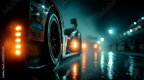 Intense Night Race at Donington Park with Glowing Brake Discs