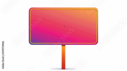 Obraz na płótnie A vibrant horizontal rectangular road sign, blank space for text placement, pure white background, Generative AI illustrations. w salonie