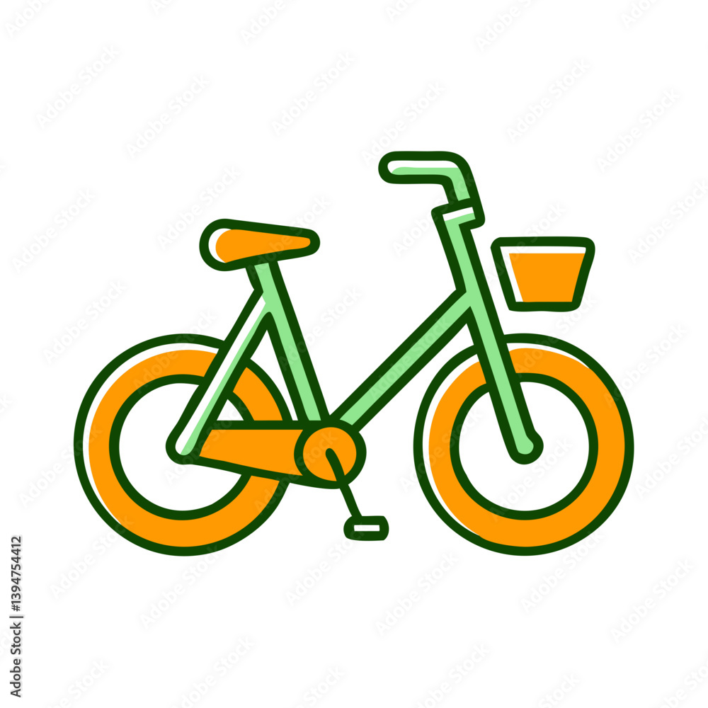 Colorful bicycle icon on a transparent background Colorful bicycle icon on a transparent background