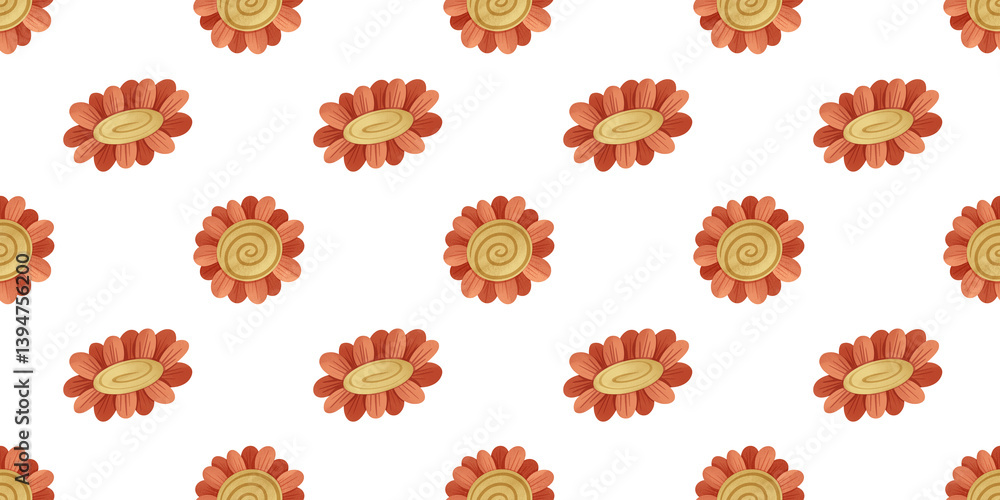 Obraz premium Seamless floral pattern on a white background