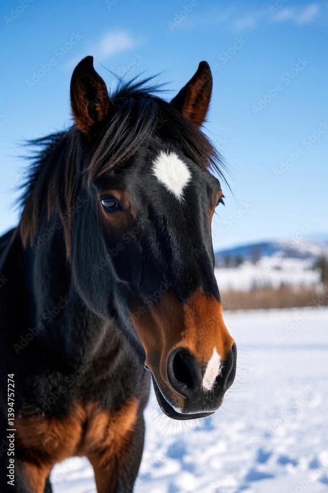 Obraz premium there is a horse that is standing in the snow