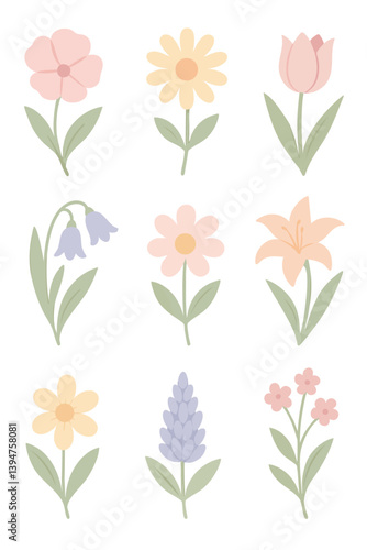 Pastellblumen Set