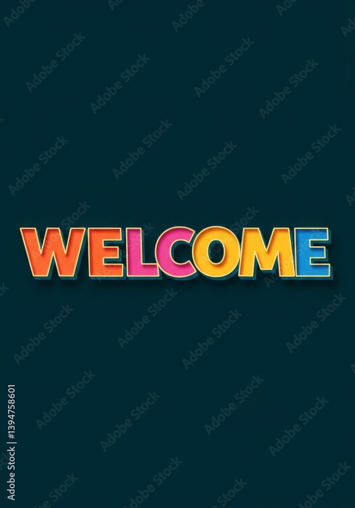 Obraz premium Vibrant Welcome Text