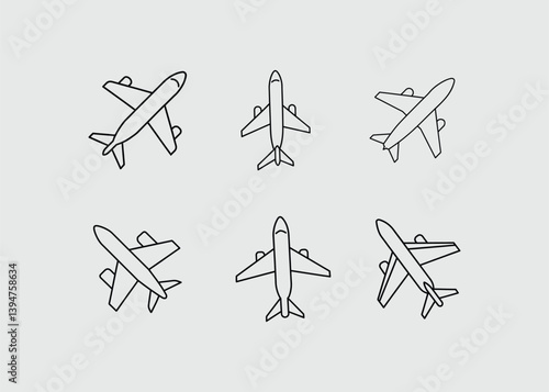 Simple Airplane Icons Set