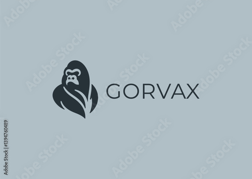 Gorilla logo with powerful primal form