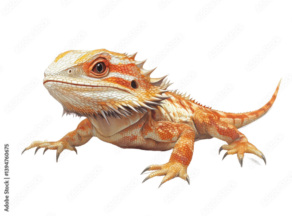 Obraz premium Orange and White Lizard