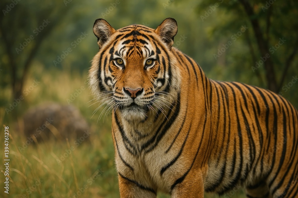 Fototapeta premium Majestic tiger in natural habitat.